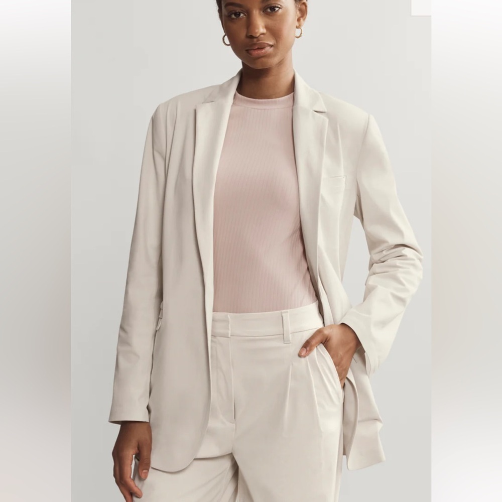 New! Rhone Commuter Boyfriend Blazer Large Light Sand Officecore Career Business